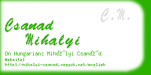 csanad mihalyi business card